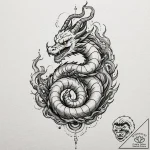 A watercolor tattoo of shenron the dragon, fr… – tattoo sketch (№1751403480_0, 01.07.2025 20:58) — tattoovalue.net