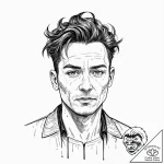 A trash polka sketch of zorg, with his distin… – tattoo sketch (№1751404938_0, 01.07.2025 21:22) — tattoovalue.net