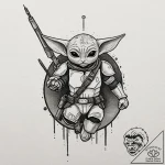 A neo-traditional tattoo of the main characte… – tattoo sketch (№1751405016_0, 01.07.2025 21:23) — tattoovalue.net