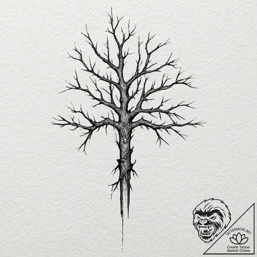 Neuron, concept art for tattoo, clear image,... - tattoo sketch (№1751405094_0, 01.07.2025 21:24) — tattoovalue.net
