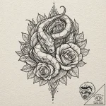 Basilisk, concept art for tattoo, on textured… – tattoo sketch (№1751405721_0, 01.07.2025 21:35) — tattoovalue.net