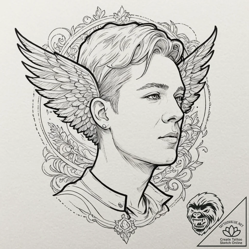 A graphic novel portrait of the main characte... - tattoo sketch (№1751405885_0, 01.07.2025 21:38) — tattoovalue.net