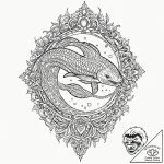 Leviathan, tattoo line art, stylized interpre… – tattoo sketch (№1751406384_0, 01.07.2025 21:46) — tattoovalue.net