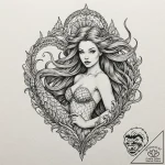 A neo-traditional tattoo of a beautiful, dang… – tattoo sketch (№1751406474_0, 01.07.2025 21:47) — tattoovalue.net