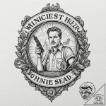 A linework tattoo of the winchester pub sign… – tattoo sketch (№1751406555_0, 01.07.2025 21:49) — tattoovalue.net