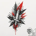 A fountain pen nib, tattoo flash sheet design… – tattoo sketch (№1751407385_0, 01.07.2025 22:03) — tattoovalue.net