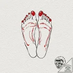 A watercolor sketch of the “foot massage” mon… – tattoo sketch (№1751408303_0, 01.07.2025 22:18) — tattoovalue.net