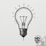 A vintage lightbulb filament glowing, ink ill… – tattoo sketch (№1751408729_0, 01.07.2025 22:25) — tattoovalue.net