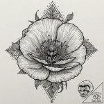 Poppy, tattoo drawing outline, minimalist tat… – tattoo sketch (№1751409390_0, 01.07.2025 22:36) — tattoovalue.net