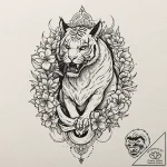 A linework tattoo of a liger from napoleon dy… – tattoo sketch (№1751409553_0, 01.07.2025 22:39) — tattoovalue.net