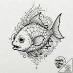 A minimalist tattoo of blinky, the three-eyed… – tattoo sketch (№1751409643_0, 01.07.2025 22:40) — tattoovalue.net