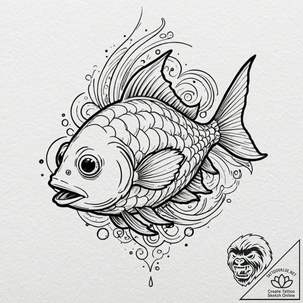A minimalist tattoo of blinky, the three-eyed... - tattoo sketch (№1751409643_0, 01.07.2025 22:40) — tattoovalue.net