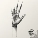 A watercolor sketch of the t-1000’s blade arm… – tattoo sketch (№1751410141_0, 01.07.2025 22:49) — tattoovalue.net