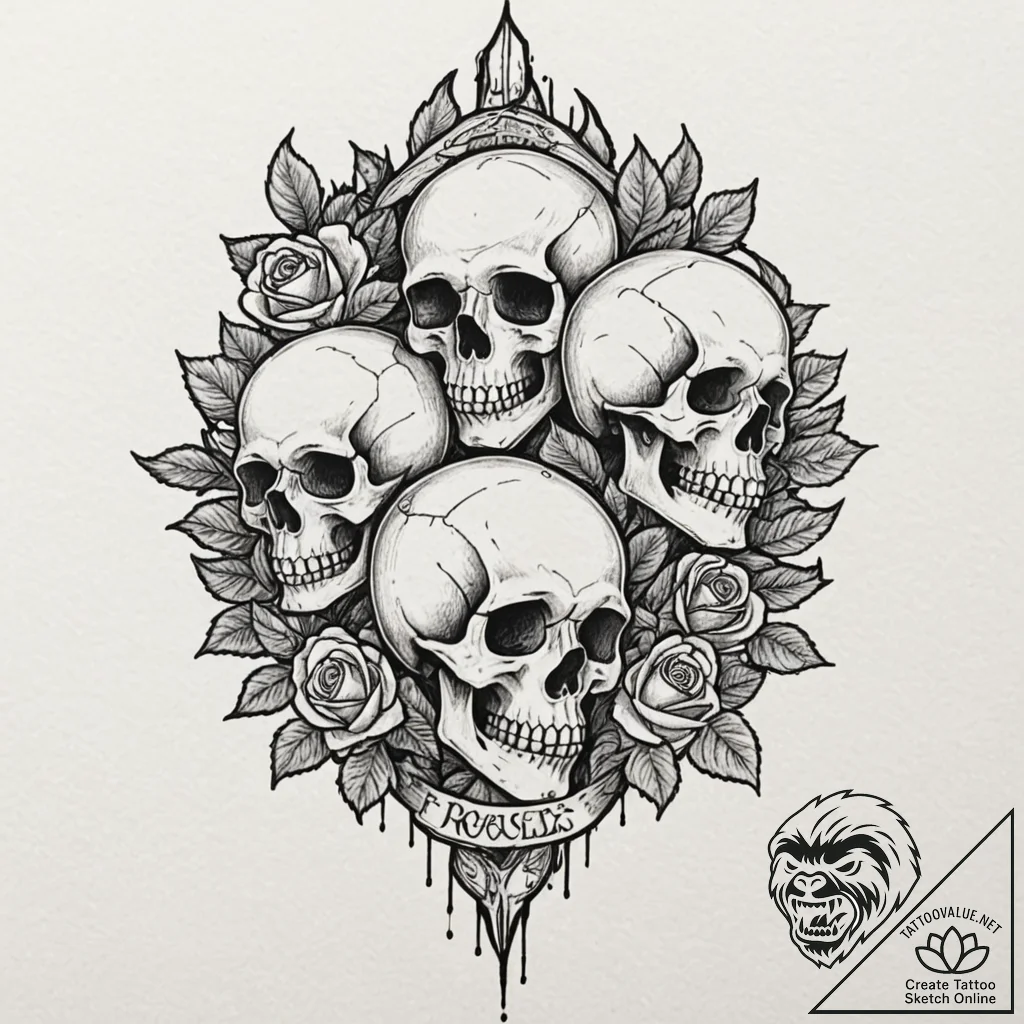 A watercolor sketch of camp crystal lake, ser... - tattoo sketch (№1751410223_0, 01.07.2025 22:50) — tattoovalue.net