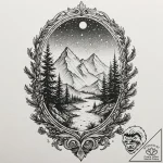 Pine, ink illustration for tattoo, clear imag… – tattoo sketch (№1751410386_0, 01.07.2025 22:53) — tattoovalue.net