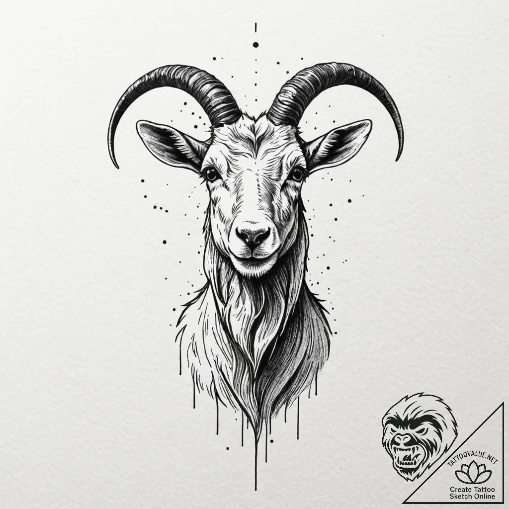 A trash polka tattoo of black phillip the goa... - tattoo sketch (№1751410721_0, 01.07.2025 22:58) — tattoovalue.net