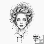 A watercolor tattoo of the black, liquid void… – tattoo sketch (№1751410885_0, 01.07.2025 23:01) — tattoovalue.net