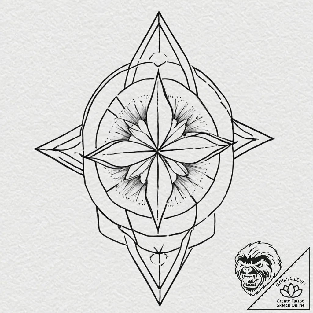 Inverted cross, tattoo line art, fine lines,... - tattoo sketch (№1751411367_0, 01.07.2025 23:09) — tattoovalue.net