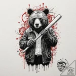A trash polka composition of the bear jew fro… – tattoo sketch (№1751411449_0, 01.07.2025 23:10) — tattoovalue.net