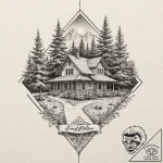 A neo-traditional tattoo of the “showdown at… – tattoo sketch (№1751411949_0, 01.07.2025 23:19) — tattoovalue.net