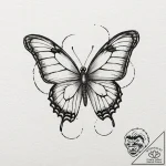 A watercolor tattoo of the butterfly effect f… – tattoo sketch (№1751412032_0, 01.07.2025 23:20) — tattoovalue.net