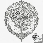 A linework design of the map of middle-earth,… – tattoo sketch (№1751412796_0, 01.07.2025 23:33) — tattoovalue.net