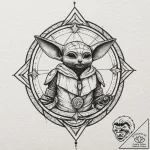 Linework tattoo design of the mandalorian (di… – tattoo sketch (№1751412962_0, 01.07.2025 23:36) — tattoovalue.net