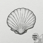Shell, tattoo drawing outline, black and whit… – tattoo sketch (№1751413557_0, 01.07.2025 23:45) — tattoovalue.net