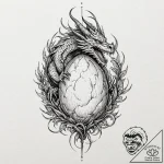 A sketch of a dragon egg, detailed and textur… – tattoo sketch (№1751414906_0, 02.07.2025 00:08) — tattoovalue.net
