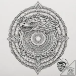 Aztec feathered serpent (quetzalcoatl), conce… – tattoo sketch (№1751415410_0, 02.07.2025 00:16) — tattoovalue.net