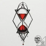 A minimalist tattoo of the black widow hourgl… – tattoo sketch (№1751415654_0, 02.07.2025 00:20) — tattoovalue.net