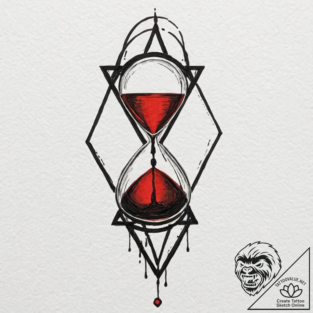 A minimalist tattoo of the black widow hourgl... - tattoo sketch (№1751415654_0, 02.07.2025 00:20) — tattoovalue.net