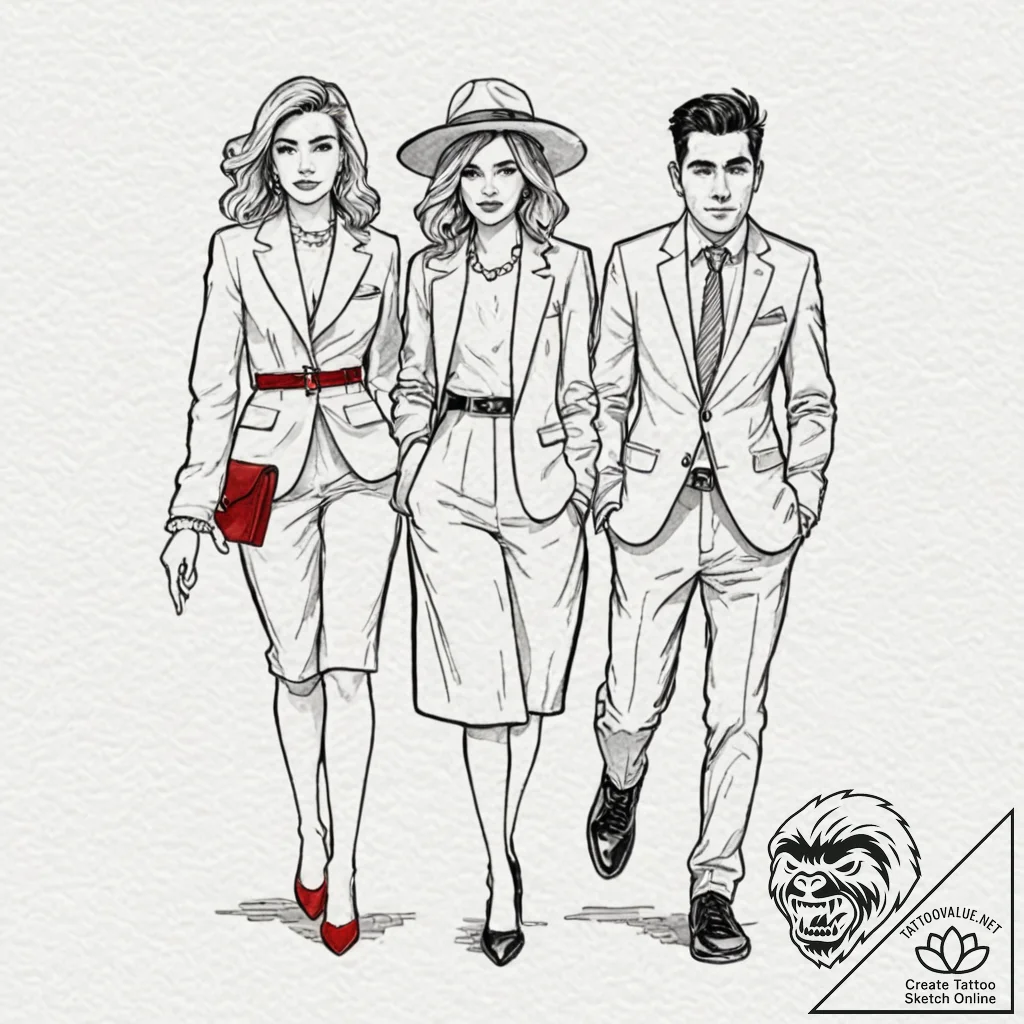 A watercolor sketch of the main characters fr... - tattoo sketch (№1751415739_0, 02.07.2025 00:22) — tattoovalue.net