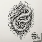 A graphic novel style tattoo of haku in his d… – tattoo sketch (№1751415830_0, 02.07.2025 00:23) — tattoovalue.net
