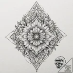 Ruby, ink illustration for tattoo, minimalist… – tattoo sketch (№1751416411_0, 02.07.2025 00:33) — tattoovalue.net