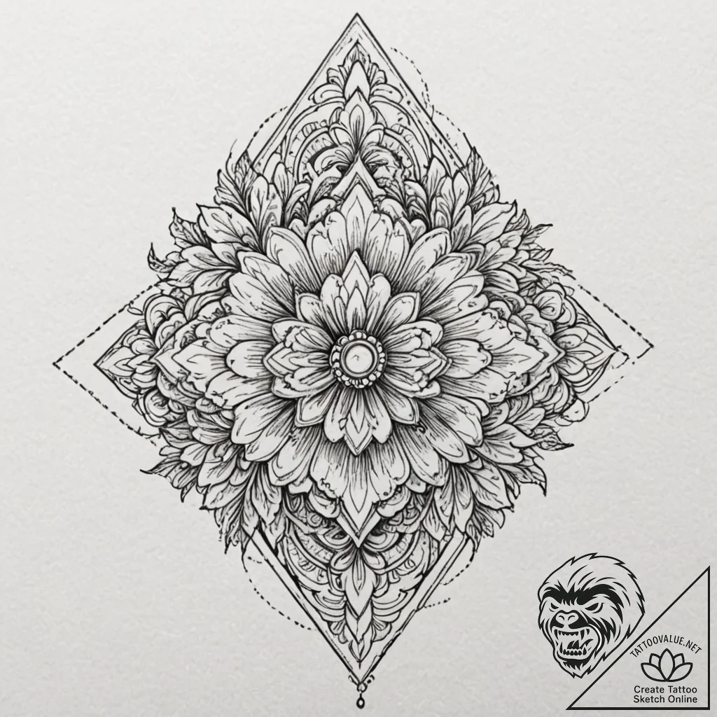 Ruby, ink illustration for tattoo, minimalist... - tattoo sketch (№1751416411_0, 02.07.2025 00:33) — tattoovalue.net