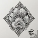 Paw, artistic tattoo sketch, realistic black… – tattoo sketch (№1751416574_0, 02.07.2025 00:36) — tattoovalue.net