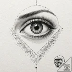 A watercolor tattoo of the bloody eye of elle… – tattoo sketch (№1751417164_0, 02.07.2025 00:46) — tattoovalue.net