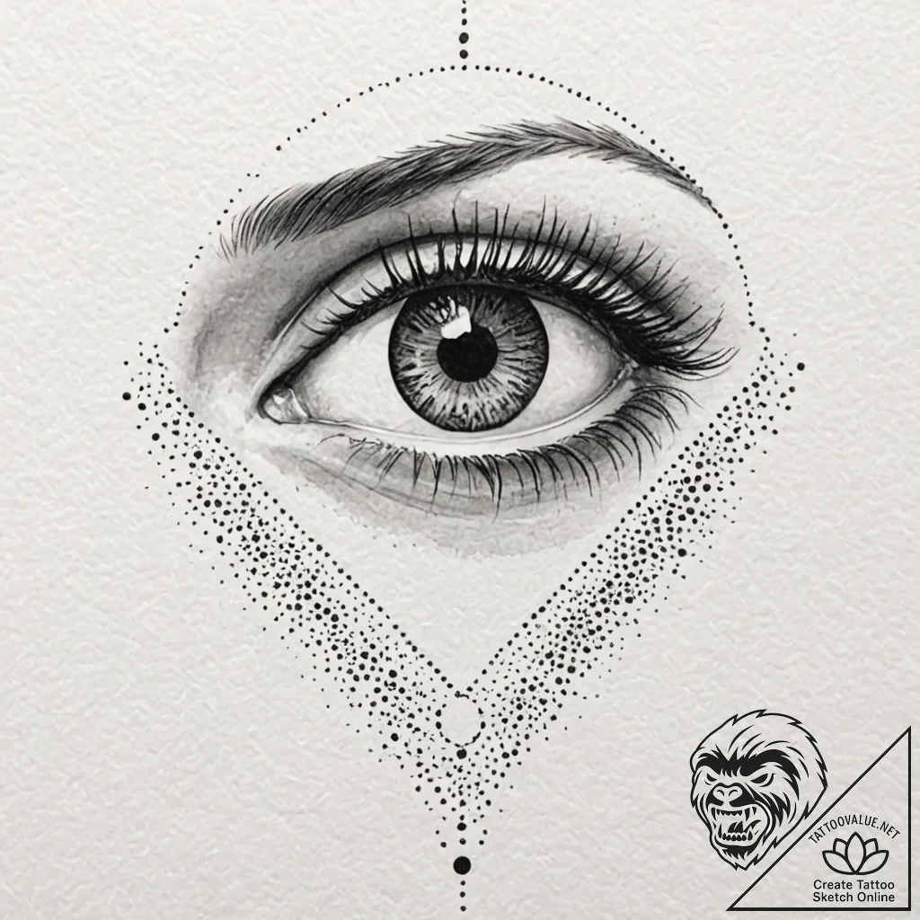 A watercolor tattoo of the bloody eye of elle... - tattoo sketch (№1751417164_0, 02.07.2025 00:46) — tattoovalue.net