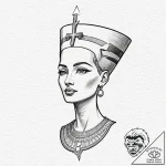Nefertiti, artistic tattoo sketch, sketch tat… – tattoo sketch (№1751417327_0, 02.07.2025 00:48) — tattoovalue.net
