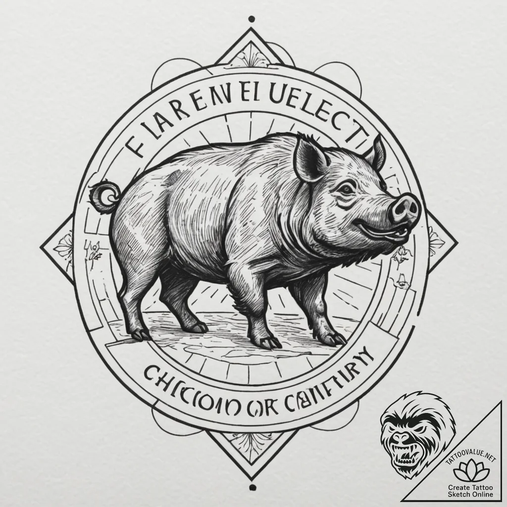 A chicano lettering tattoo of the "boar on th... - tattoo sketch (№1751417491_0, 02.07.2025 00:51) — tattoovalue.net