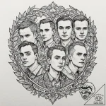 A sketch of the main characters from trainspo… – tattoo sketch (№1751417744_0, 02.07.2025 00:55) — tattoovalue.net