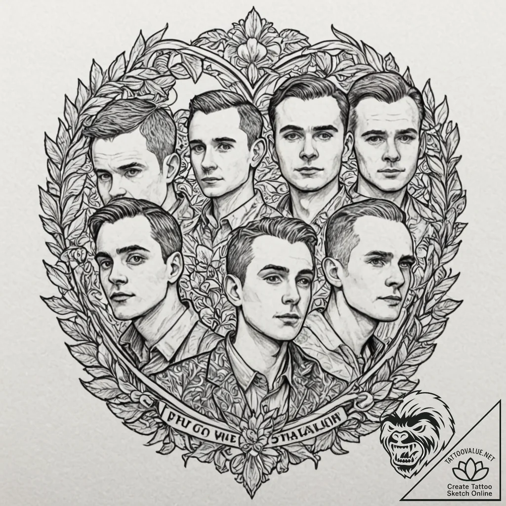A sketch of the main characters from trainspo... - tattoo sketch (№1751417744_0, 02.07.2025 00:55) — tattoovalue.net