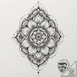 A neo-traditional tattoo of the dalgona candy… – tattoo sketch (№1751418162_0, 02.07.2025 01:02) — tattoovalue.net