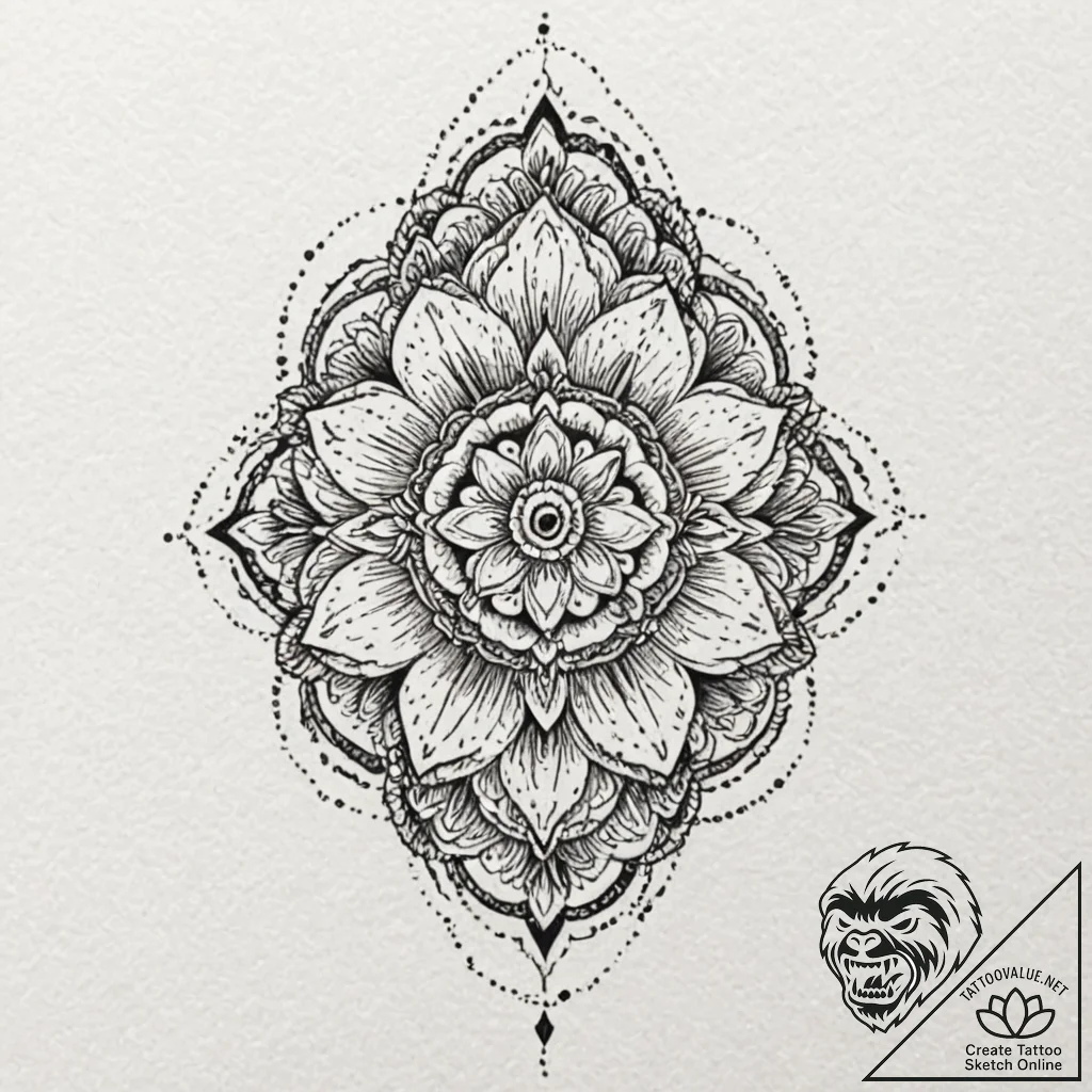 A neo-traditional tattoo of the dalgona candy... - tattoo sketch (№1751418162_0, 02.07.2025 01:02) — tattoovalue.net