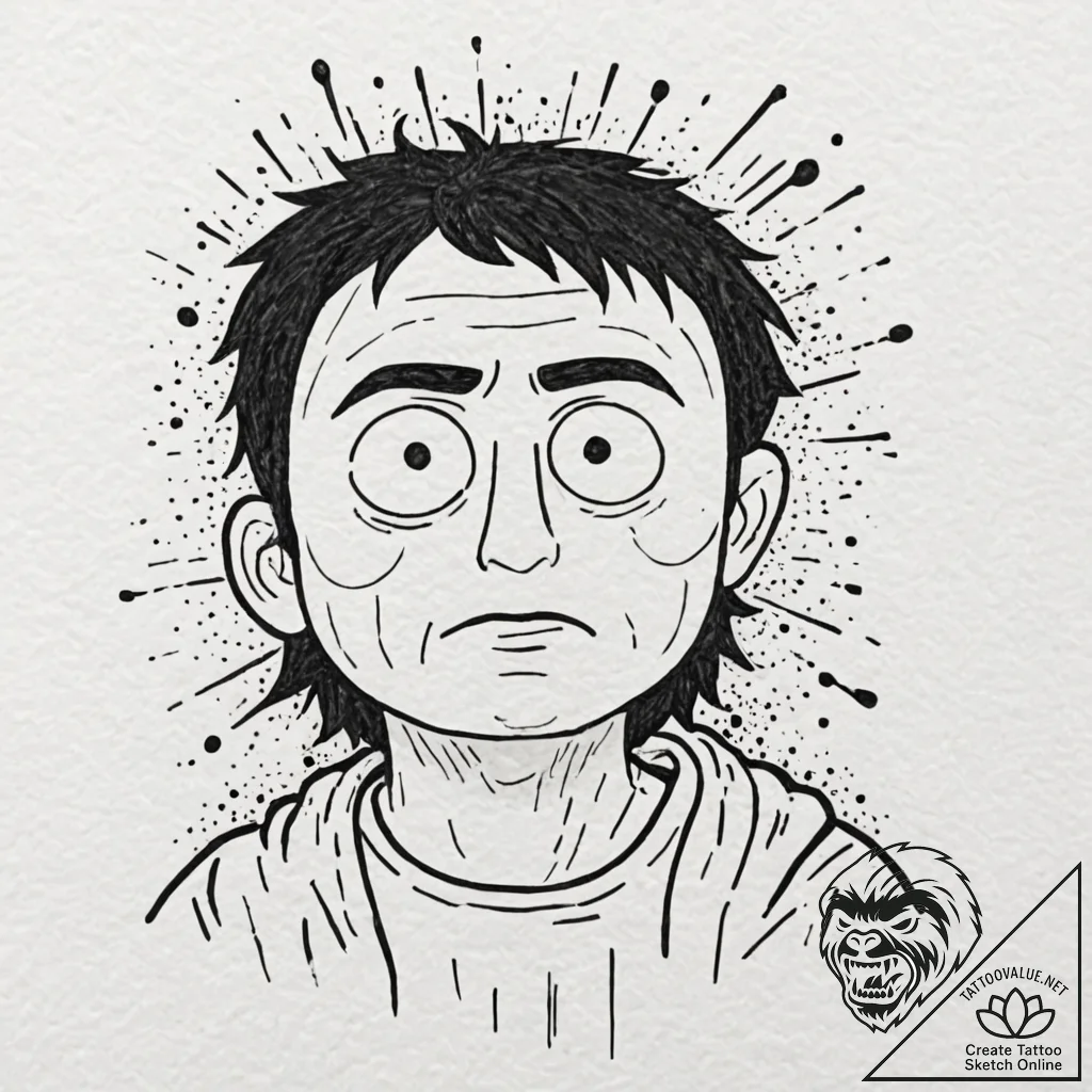 A neo-traditional tattoo of randy marsh from... - tattoo sketch (№1751418325_0, 02.07.2025 01:05) — tattoovalue.net