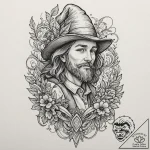 A sketch of tom bombadil, joyful and enigmati… – tattoo sketch (№1751418660_0, 02.07.2025 01:11) — tattoovalue.net