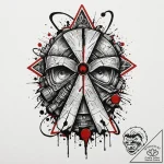A trash polka composition of the main charact… – tattoo sketch (№1751419077_0, 02.07.2025 01:17) — tattoovalue.net