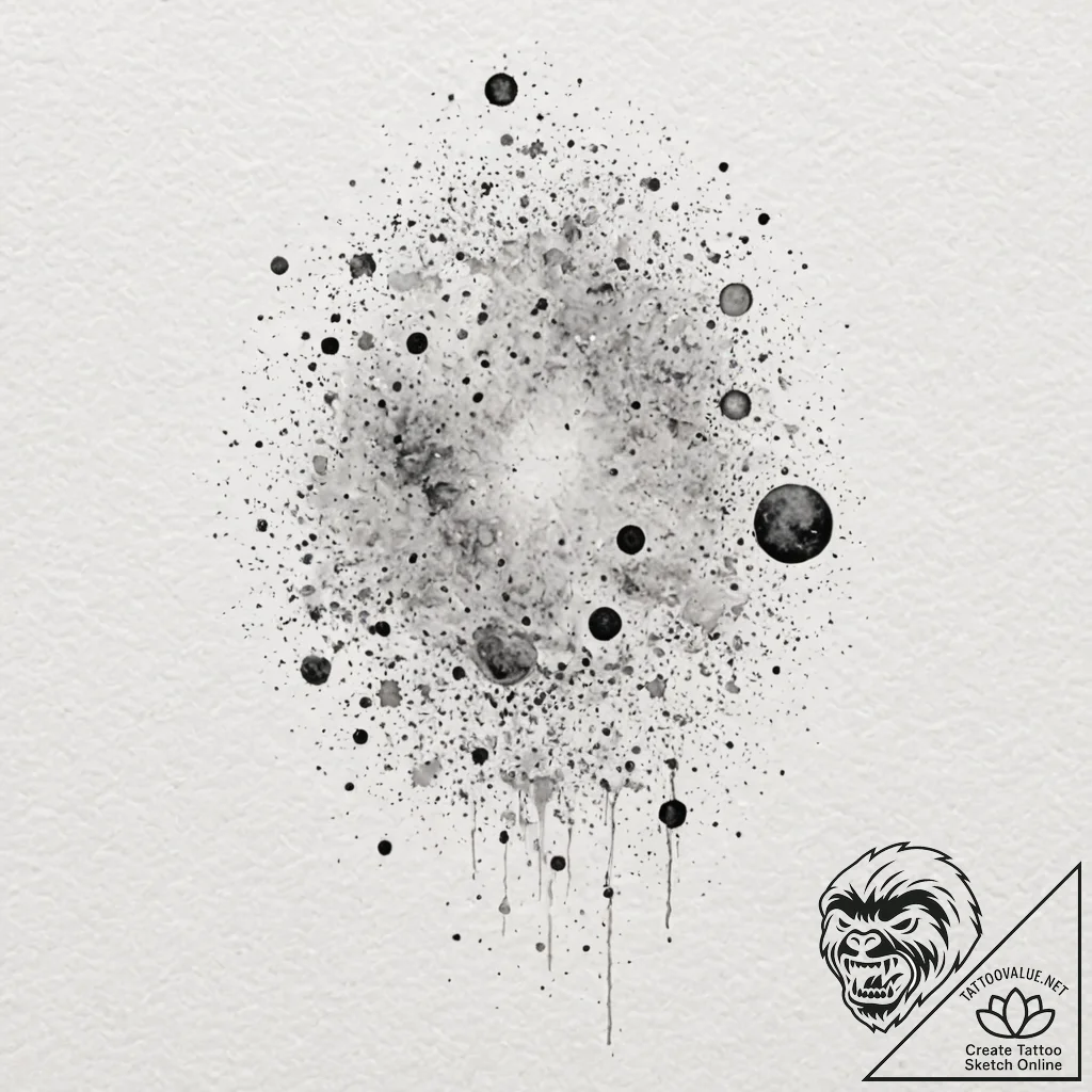 Nebula, artistic tattoo sketch, watercolor ta... - tattoo sketch (№1751419159_0, 02.07.2025 01:19) — tattoovalue.net