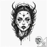 хорроры, триллеры и готика, tattoo line art,… – tattoo sketch (№1751419488_0, 02.07.2025 01:24) — tattoovalue.net